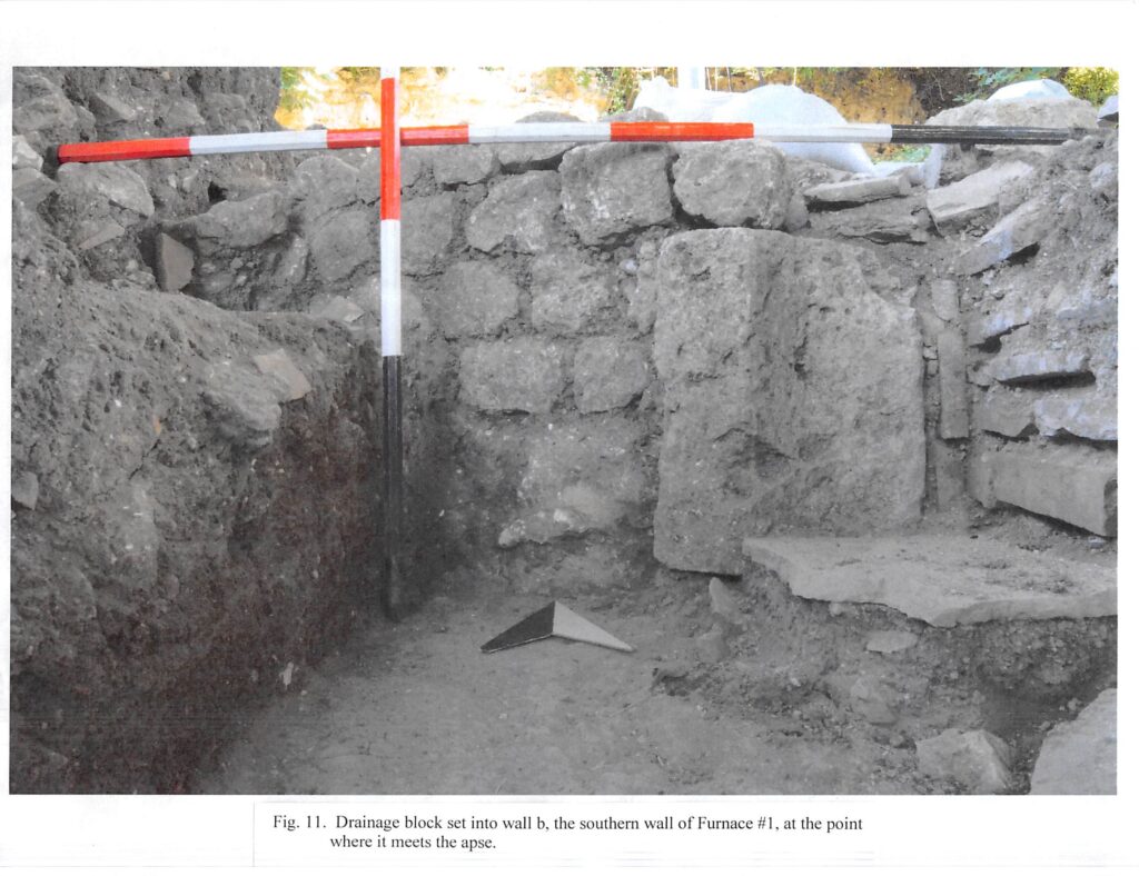 2013 - Fig 11 - Drainage Block Set into Wall Where it Meets the Apse
